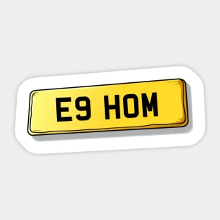 E8 HOM - Homerton Number Plate Sticker